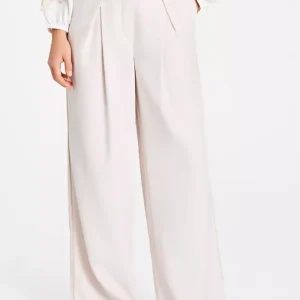 Macy, high waist wide leg – Almond