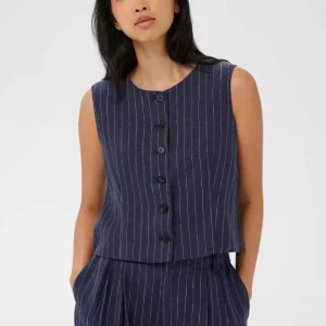 Azania Waistcoat – Blue night pinstripe