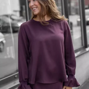 Dala silkebluse – Burgundy