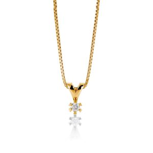 Märtha – Gull anheng med diamant 0,10ct Wsi