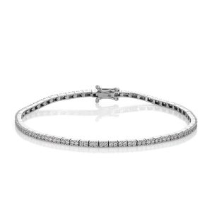 Armbånd i hvitt gull med zirkonia