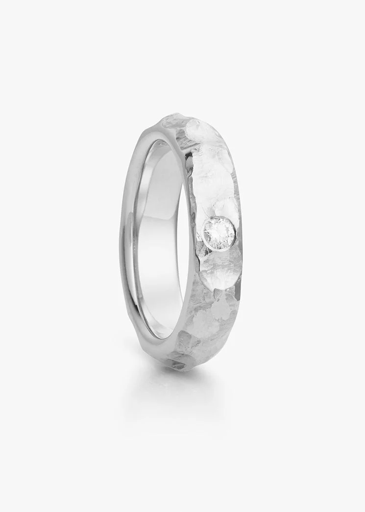 Fjell ring i hvitt gull med diamant, dame - Image 3