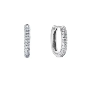 Silver strass Hoops