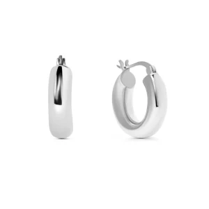 Silver chunky Hoops