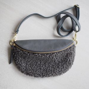 Bumbag skinn teddy – Grå